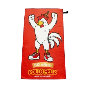 Toalla de baño 50 años de Pollo Feliz.